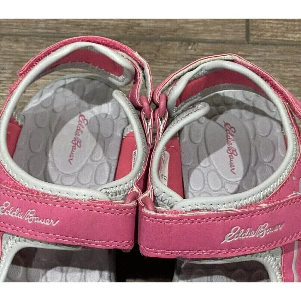 Eddie Bauer Kelsey Sport Sandals Girls Size 4 Pink Adjustable Straps Shoes